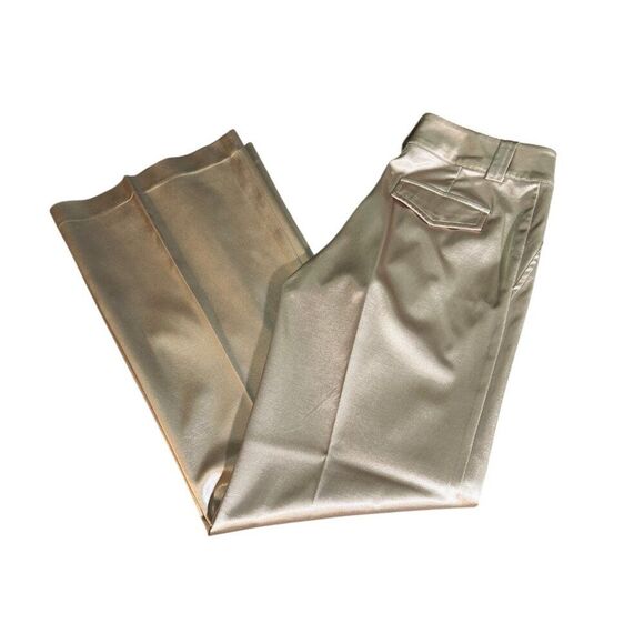 Cache Luxe  Money Rich Elegant Champagne Shimmer Bootcut Pants Sz 2 - Picture 8 of 9